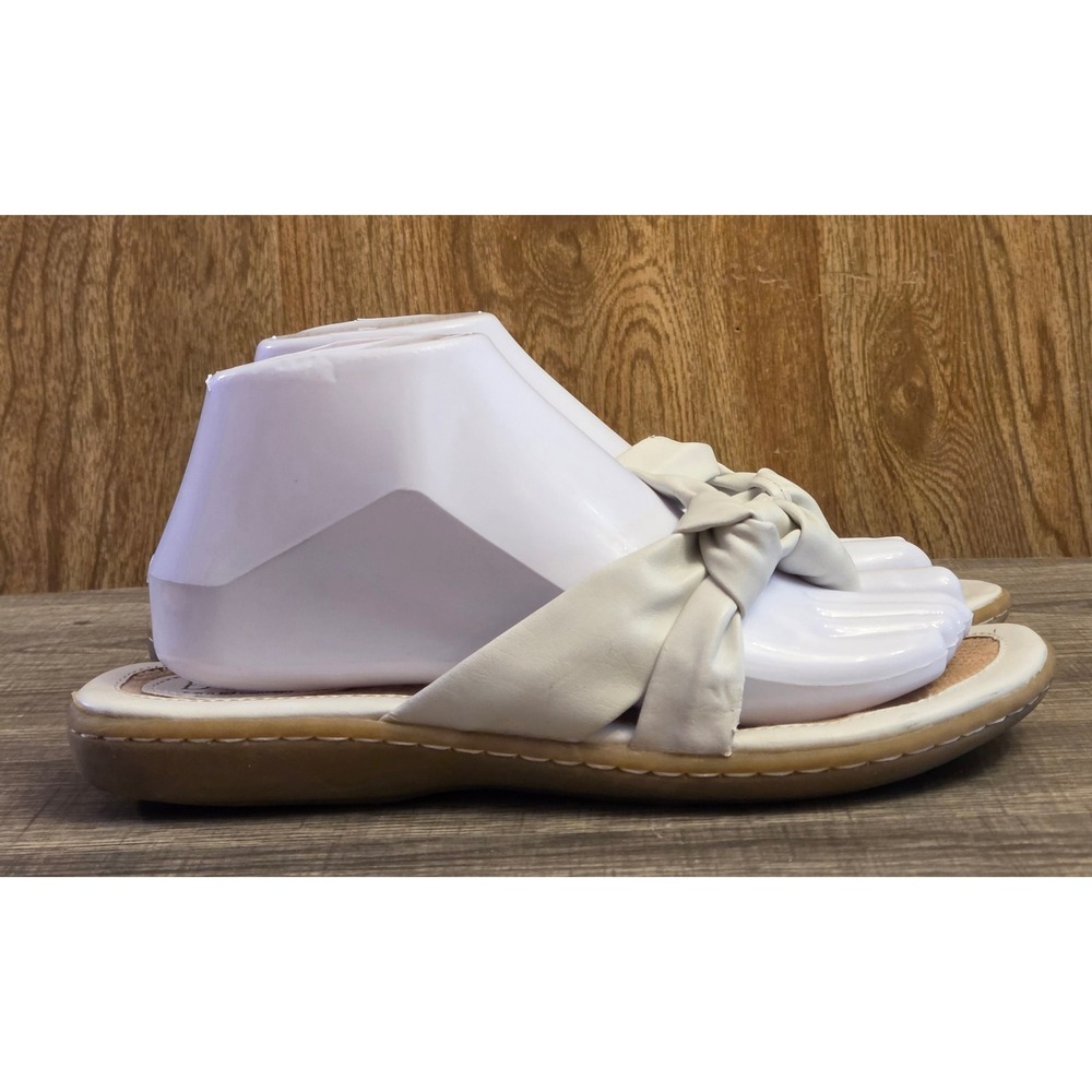 BOC Born Concept Slip On Double Knot Thong Sandal Shoes Womens Size 8 White